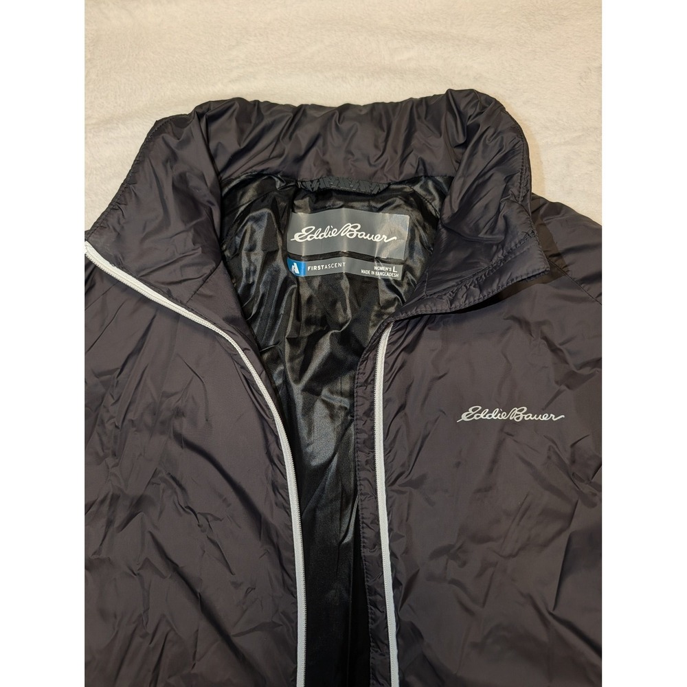 Eddie Bauer First Ascent Evertherm Down Jacket Mens Large Black Full Zip Puffer